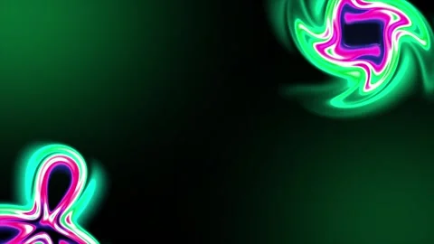 Dynamic Green Neon Abstract Shapes Rotating with Pink and White Glow Stock Footage 344685514