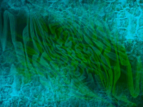 Dynamic green patterns with blue texture. Abstract background. 库存插图