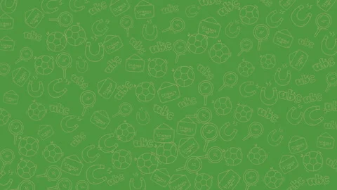 Dynamic green seamless pattern with sports balls and recreational icons Video stock 330278332