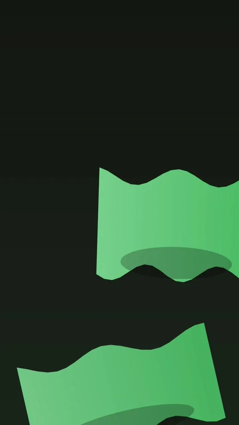Dynamic Green Shapes Evolve Against Black Background Stock Footage 327625895