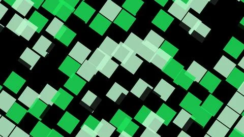 Dynamic green square mosaic digital background Stock Illustration
