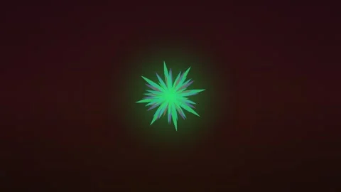 Dynamic green starburst pulse against a dark background Stock Footage 327339092