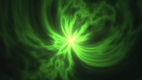 Dynamic green swirl motion with abstract lighting effects Stock Footage 338190639