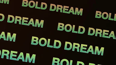 Dynamic green text reveals "Bold Dream" in a vibrant, layered display Stock Footage 325368326