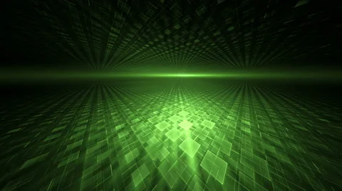 Dynamic Green Translucent Cubical Horizon Video stock 58234364