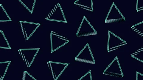 Dynamic green triangle pattern on black background Video stock 322773207