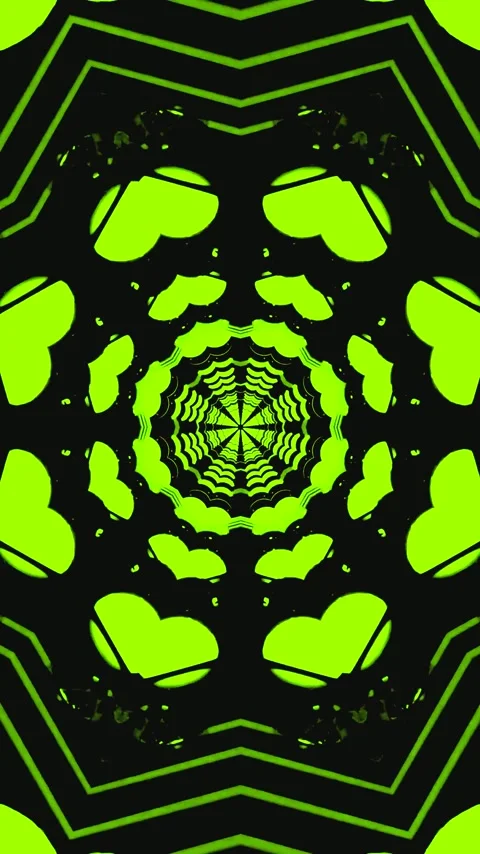 Dynamic green tunnel loop with abstract shapes and lines creating a mesmeri.. Video stock 321267002