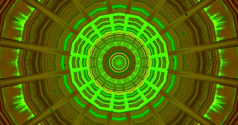 Dynamic green tunnel video loop with vibrant circular patterns an Stock Footage 318175814