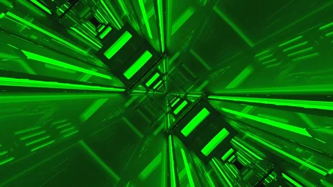Dynamic green tunnel video loop creating an immersive visual experience for.. Stock Footage 319415055