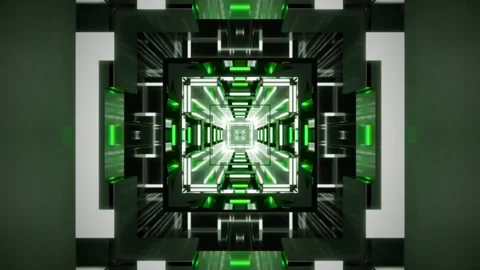 Dynamic green tunnel video loop screensaver for immersive viewing experience Stock Footage 319417848