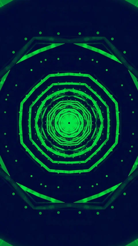 Dynamic green tunnel visual pattern creates seamless looping effect for cap.. Stock Footage 321269427