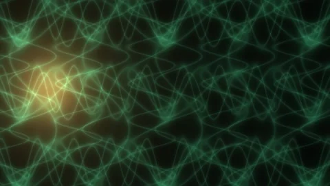 Dynamic green wave patterns create movement in a dark space Stock Footage 339322899