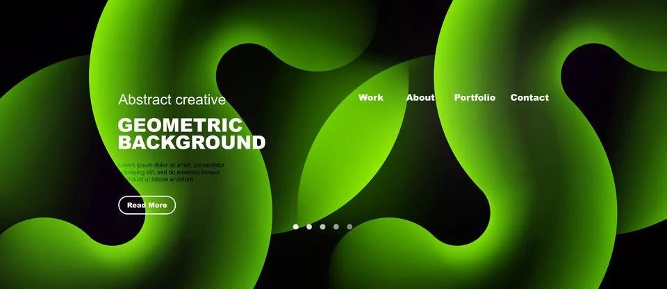 Dynamic green waves form abstract backdrop. Text highlights geometric design, 스톡 일러스트
