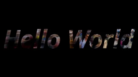 Dynamic greeting text animation with colorful video masking background with Vídeo Stock 344714168