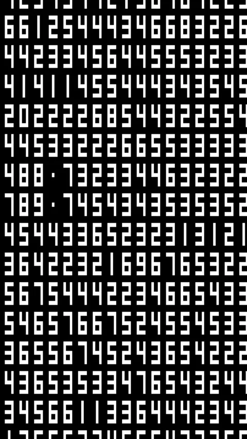 Dynamic Grid Animation of Changing Numbers in Binary-Like Format Stock Footage 284186008