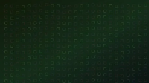 Dynamic grid of glowing colorful squares on a dark green background creatin.. Video stock 340514944