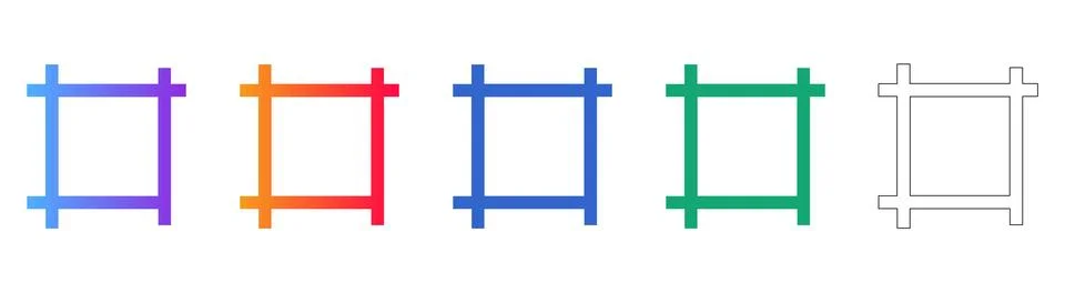 Dynamic Grid Layout Frame Icons Illustrazione stock