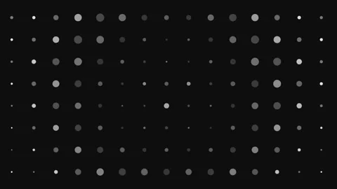 Dynamic grid of pulsating monochrome circles creating hypnotic rhythmic patterns Stock Footage 345315529
