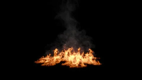 Dynamic Ground Fire with Smoke, Alpha Layer included Vidéo 280417670