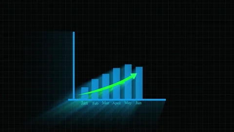 Dynamic growth chart animation rising business success financial data 4k mo.. Stock Footage 321586931