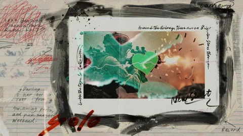Dynamic Grunge Animated Combat Scene with Abstract Effects and Handwritten .. Stock Footage 318434611