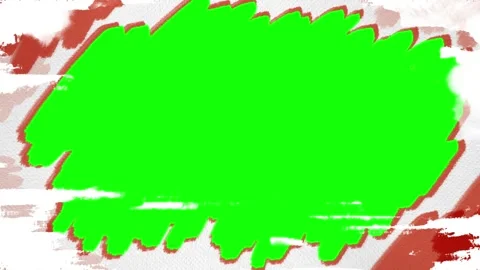 Dynamic grunge brush stroke overlay with vivid green center for creative video Stock Footage 345211710
