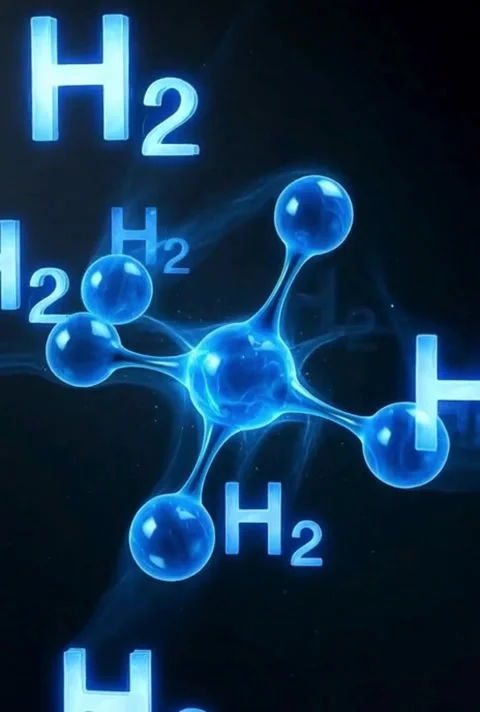 Dynamic H2 Molecular Structure 3D Render Animation for Renewable Energy and.. Stock Footage 320602040
