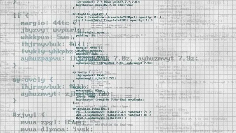 Dynamic hacking program code appears on user interface display Stock Footage 318076562