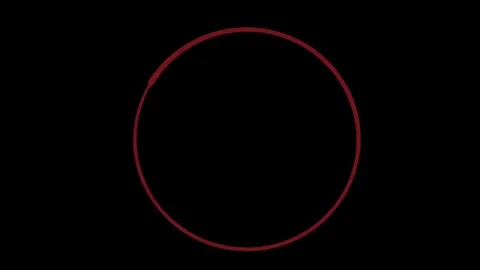Dynamic hand-drawing of a ring of fire on a black background. Creation process Stock Footage 339020285