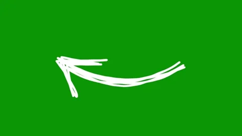 Dynamic hand drawn curved arrow left on green screen. Playful undo gesture Stock-Footage 346823787