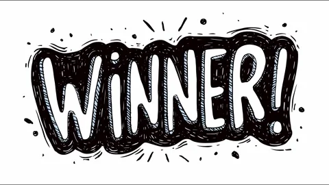 Dynamic handdrawn winner animation with energetic motion Stock Footage 319155229