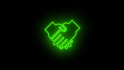 Dynamic handshake white line animation symbolizing trust, partnership Stock Footage 316549355