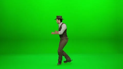 Dynamic Handsome Sheriff Dance Cinematic Stock Footage 322722062