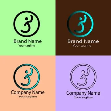 Dynamic Harmony logo design Stock Illustration