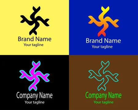 Dynamic Harmony Professional Unique Logo Design Stock Illustration