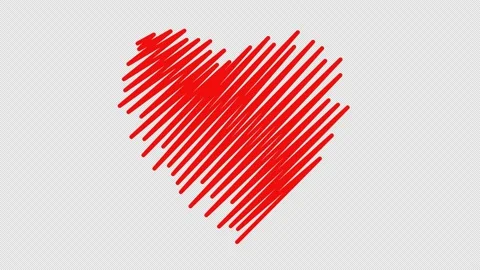 A dynamic heart of red lines on a transparent background. The concept of love Stock Footage 233614526