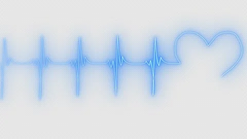Dynamic heartbeat pulse graphic motion on blue background with medical osci.. Stock Footage 338019076