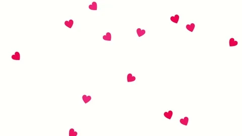 Dynamic hearts motion animation on a clean white backdrop, ideal for valent.. Video stock 333605719