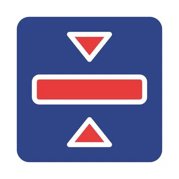 Dynamic height adjustment symbol featuring upward and downward triangles icon Illustrazione stock