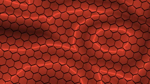 Dynamic Hexagonal Grid with Smooth Satin Finish and Shimmering Effects Video stock 291071805
