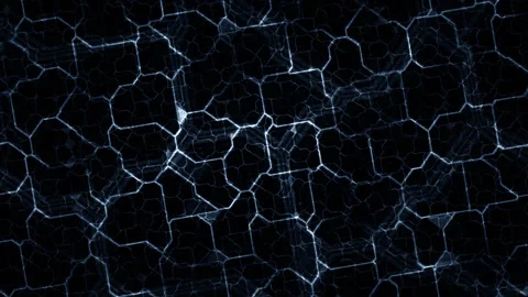 Dynamic Hexagonal Light Patterns in a Futuristic Grid Video stock 294141809