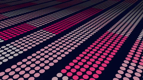 Dynamic hexagonal pattern striking red dots floating on black 스톡 동영상 300745077