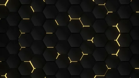Dynamic Hexagons. Abstract 3d background. Black geometric backdrop. Stock Footage 221945112