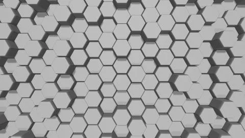 Dynamic Hexagons. Abstract 3d background. 3D render. 스톡 일러스트