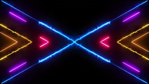 Dynamic High-Tech Light Waves and Neon Beams | Pulsing Glow Streaks Stock Footage 304948140