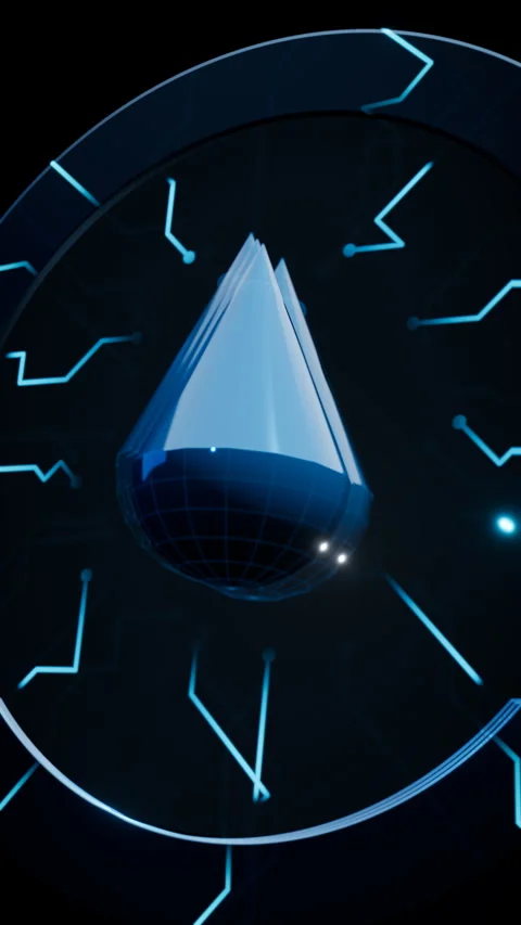 A dynamic hydro energy coin, Vertical 9:16 4K 스톡 동영상 337570314
