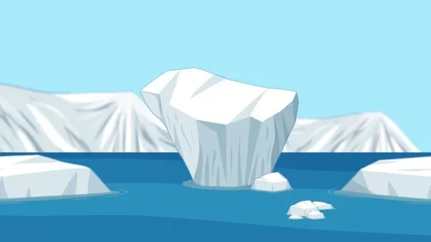 Dynamic Iceberg Animation in Arctic Seascape Stock-Footage 308438075