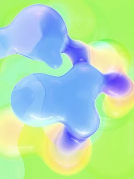A dynamic illustration with soft, flowing drops. 3d rendering 스톡 일러스트