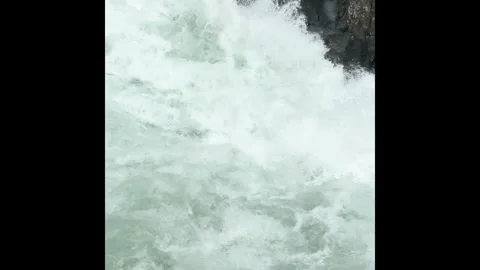 This dynamic image showcases powerful cascading waterfalls 스톡 동영상 314095462