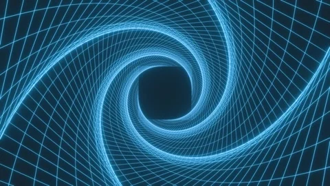 Dynamic immersion in a swirling geometric vortex. Stock Footage 335098299